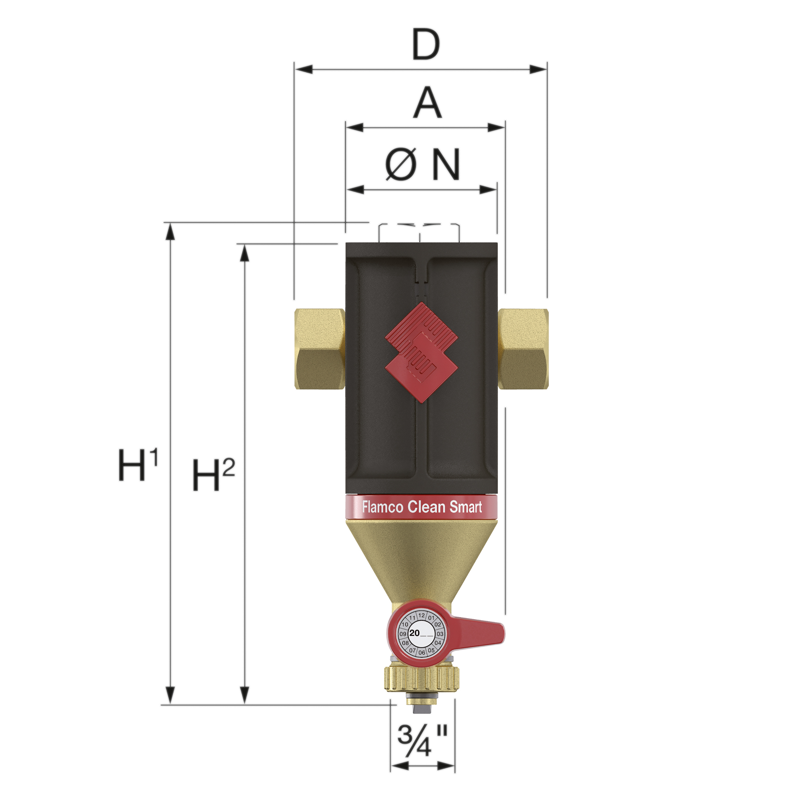 Séparateur de boues magnétique Flamco Clean Smart 3/4 pouces pour chauffage